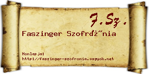 Faszinger Szofrónia névjegykártya